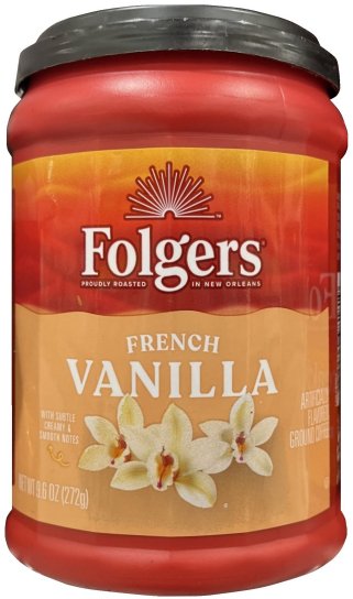 FOLGERS FRENCH VANILLA ROASTED GROUND COFFEE (image for) FOLGERS FRENCH VANILLA ROASTED GROUND COFFEE