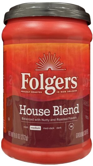 FOLGERS HOUSE BLEND MEDIUM ROASTED GROUND COFFEE (image for) FOLGERS HOUSE BLEND MEDIUM ROASTED GROUND COFFEE