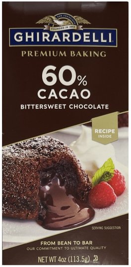 GHIRARDELLI 60% CACAO BITTERSWEET CHOCOLATE (image for) GHIRARDELLI 60% CACAO BITTERSWEET CHOCOLATE