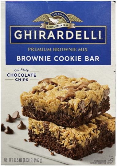 GHIRARDELLI PREMIUM BROWNIE MIX BROWNIE COOKIE BAR (image for) GHIRARDELLI PREMIUM BROWNIE MIX BROWNIE COOKIE BAR