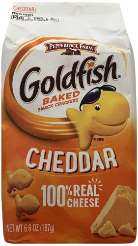 GOLDFISH BAKED SNACK CRACKERS CHEDDAR (image for) GOLDFISH BAKED SNACK CRACKERS CHEDDAR