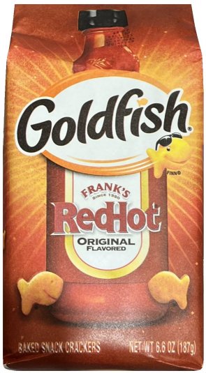 GOLDFISH BAKED SNACK CRACKERS FRANKS REDHOT ORIGINAL (image for) GOLDFISH BAKED SNACK CRACKERS FRANKS REDHOT ORIGINAL
