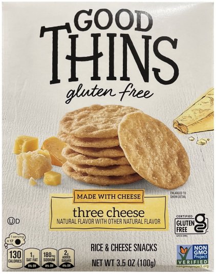 GOOD THINS THREE CHEESE RICE & CHEESE SNACKS (image for) GOOD THINS THREE CHEESE RICE & CHEESE SNACKS