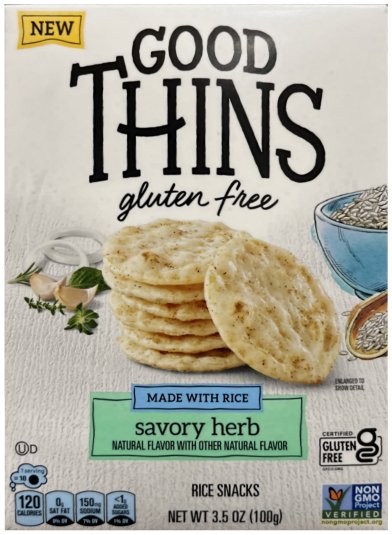 GOOD THINS SAVORY HERB RICE SNACKS (image for) GOOD THINS SAVORY HERB RICE SNACKS