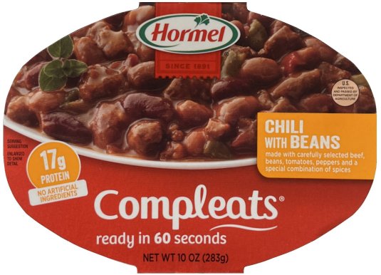 HORMEL COMPLEATS CHILI WITH BEANS (image for) HORMEL COMPLEATS CHILI WITH BEANS