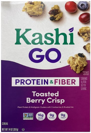 KASHI GO PROTEIN & FIBER TOASTED BERRY CRISP CEREAL (image for) KASHI GO PROTEIN & FIBER TOASTED BERRY CRISP CEREAL