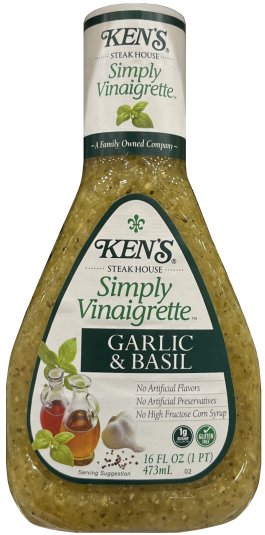 KEN'S STEAK HOUSE SIMPLY VINAIGRETTE GARLIC & BASIL (image for) KEN'S STEAK HOUSE SIMPLY VINAIGRETTE GARLIC & BASIL