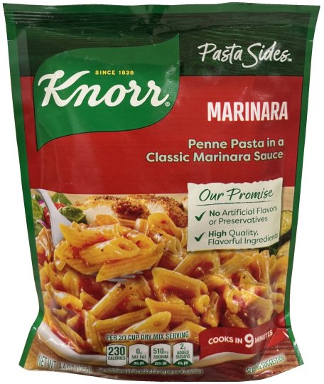 KNORR PASTA SIDES MARINARA PENNE PASTA IN A CLASSIC MARINARA SAUCE (image for) KNORR PASTA SIDES MARINARA PENNE PASTA IN A CLASSIC MARINARA SAUCE