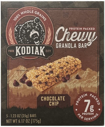 KODIAK PROTEIN PACKED CHEWY GRANOLA BAR CHOCOLATE CHIP (image for) KODIAK PROTEIN PACKED CHEWY GRANOLA BAR CHOCOLATE CHIP