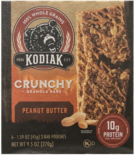 KODIAK CRUNCHY GRANOLA BAR PEANUT BUTTER (image for) KODIAK CRUNCHY GRANOLA BAR PEANUT BUTTER