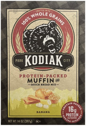 KODIAK CAKES PROTEIN PACKED MUFFIN MIX BANANA (image for) KODIAK CAKES PROTEIN PACKED MUFFIN MIX BANANA