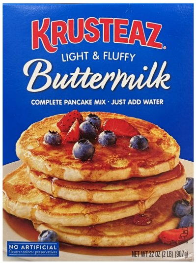 KRUSTEAZ LIGHT & FLUFFY BUTTERMILK PANCAKE MIX (image for) KRUSTEAZ LIGHT & FLUFFY BUTTERMILK PANCAKE MIX
