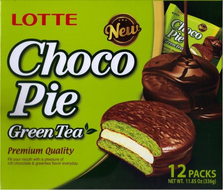 LOTTE CHOCO PIE GREEN TEA (image for) LOTTE CHOCO PIE GREEN TEA