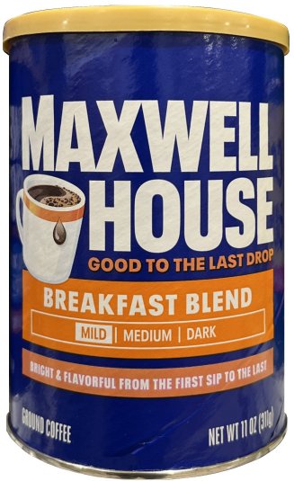 MAXWELL HOUSE BREAKFAST BLEND GROUND COFFEE MILD ROAST (image for) MAXWELL HOUSE BREAKFAST BLEND GROUND COFFEE MILD ROAST