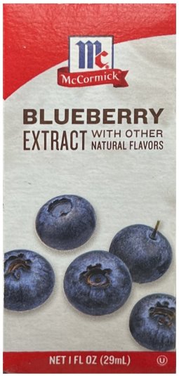 McCORMICK BLUEBERRY EXTRACT WITH OTHER NATURAL FLAVORS (image for) McCORMICK BLUEBERRY EXTRACT WITH OTHER NATURAL FLAVORS