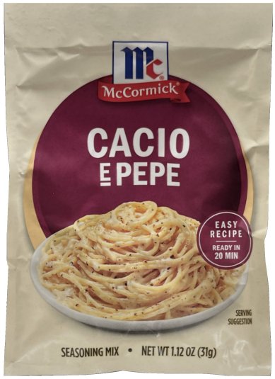 McCORMICK CACIO ePEPE SEASONING MIX (image for) McCORMICK CACIO ePEPE SEASONING MIX