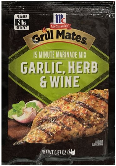 McCORMICK GRILL MATES GARLIC, HERB & WINE MARINADE MIX (image for) McCORMICK GRILL MATES GARLIC, HERB & WINE MARINADE MIX