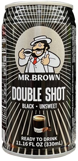 MR. BROWN DOUBLE SHOT BLACK UNSWEET COFFEE (image for) MR. BROWN DOUBLE SHOT BLACK UNSWEET COFFEE