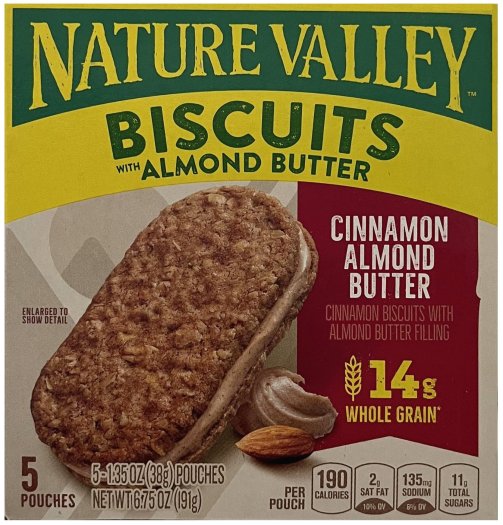 NATURE VALLEY BISCUITS WITH ALMOND BUTTER (image for) NATURE VALLEY BISCUITS WITH ALMOND BUTTER