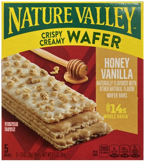 NATURE VALLEY CRISPY CREAMY WAFER HONEY VANILLA WAFER BARS (image for) NATURE VALLEY CRISPY CREAMY WAFER HONEY VANILLA WAFER BARS