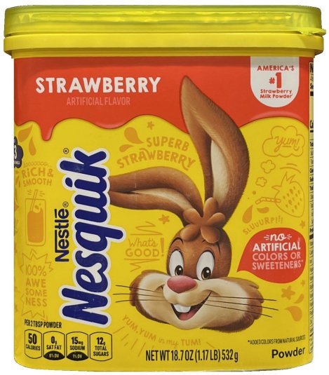 NESQUIK STRAWBERRY FLAVOR POWDER MIX (image for) NESQUIK STRAWBERRY FLAVOR POWDER MIX