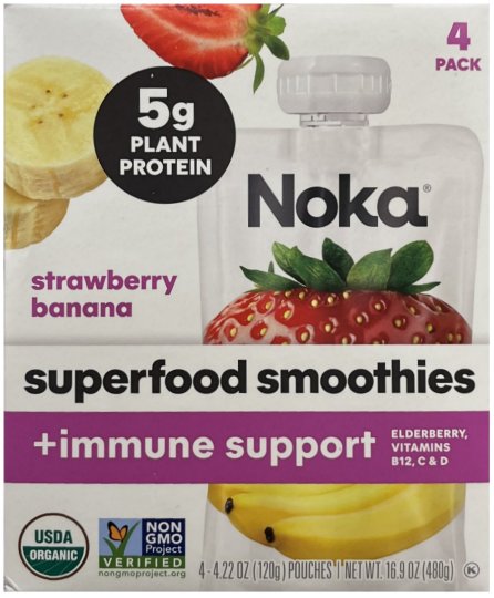 NOKA SUPERFOOD SMOOTHIES ORGANIC STRAWBERRY BANANA (image for) NOKA SUPERFOOD SMOOTHIES ORGANIC STRAWBERRY BANANA