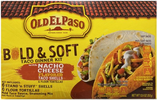 OLD EL PASO BOLD & SOFT TACO DINNER KIT (image for) OLD EL PASO BOLD & SOFT TACO DINNER KIT