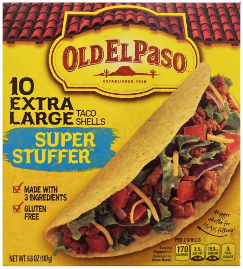 OLD EL PASO 10 EXTRA LARGE TACO SHELLS SUPER STUFFER (image for) OLD EL PASO 10 EXTRA LARGE TACO SHELLS SUPER STUFFER