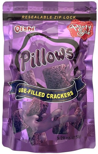 OISHI PILLOWS UBE-FILLED CRACKERS (image for) OISHI PILLOWS UBE-FILLED CRACKERS