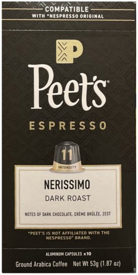 PEET'S ESPRESSO NERISSIMO COFFEE DARK ROAST INTENSITY 11 (image for) PEET'S ESPRESSO NERISSIMO COFFEE DARK ROAST INTENSITY 11