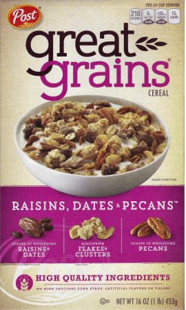 POST GREAT GRAINS RAISINS DATES & PECANS (image for) POST GREAT GRAINS RAISINS DATES & PECANS