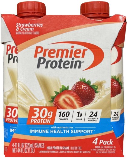 PREMIER 30g PROTEIN SHAKE STRAWBERRIES & CREAM (image for) PREMIER 30g PROTEIN SHAKE STRAWBERRIES & CREAM