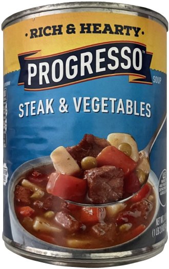 PROGRESSO RICH & HEARTY STEAK & VEGETABLES (image for) PROGRESSO RICH & HEARTY STEAK & VEGETABLES