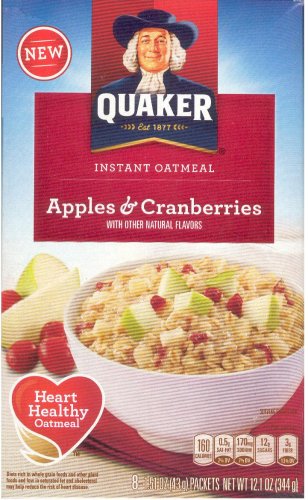 QUAKER INSTANT OATMEAL APPLES & CRANBERRIES (image for) QUAKER INSTANT OATMEAL APPLES & CRANBERRIES