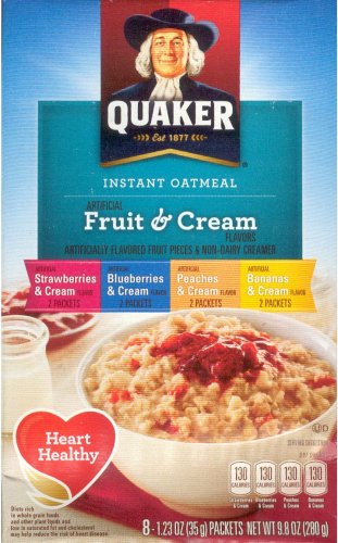 QUAKER INSTANT OATMEAL FRUIT & CREAM (image for) QUAKER INSTANT OATMEAL FRUIT & CREAM
