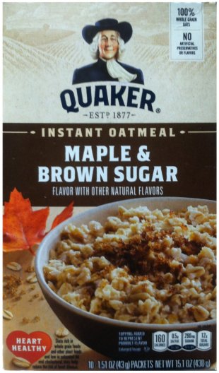 QUAKER INSTANT OATMEAL MAPLE & BROWN SUGER (image for) QUAKER INSTANT OATMEAL MAPLE & BROWN SUGER