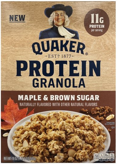 QUAKER PROTEIN GRANOLA MAPLE & BROWN SUGAR (image for) QUAKER PROTEIN GRANOLA MAPLE & BROWN SUGAR