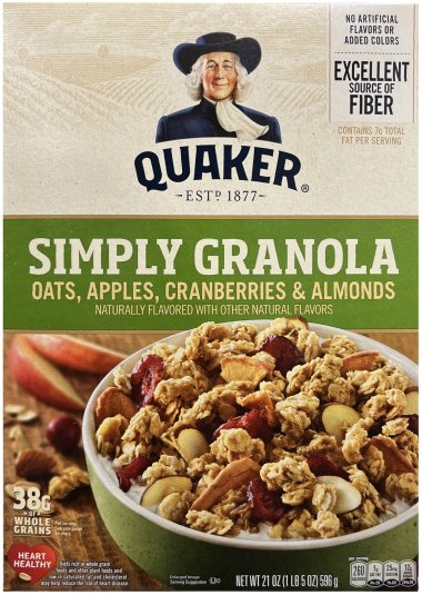QUAKER SIMPLY GRANOLA OATS, APPLIES, CRANBERRIES & ALMONDS (image for) QUAKER SIMPLY GRANOLA OATS, APPLIES, CRANBERRIES & ALMONDS