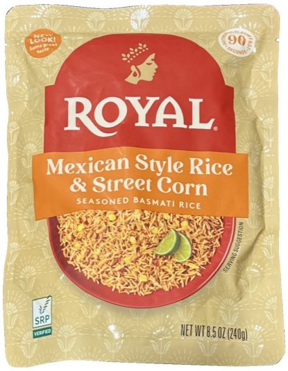 ROYAL MEXICAN STYLE RICE & STREET CORN SEASONED BASMATI RICE (image for) ROYAL MEXICAN STYLE RICE & STREET CORN SEASONED BASMATI RICE