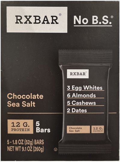 RXBAR CHOCOLATE SEA SALT PROTEIN BAR (image for) RXBAR CHOCOLATE SEA SALT PROTEIN BAR