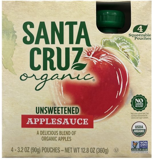 SANTA CRUZ ORGANIC UNSWEETENED APPLESAUCE (image for) SANTA CRUZ ORGANIC UNSWEETENED APPLESAUCE