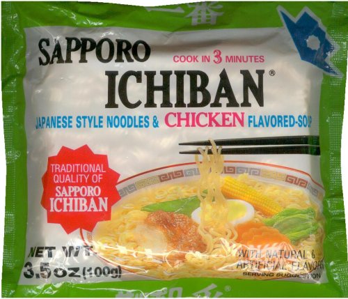 SAPPORO ICHIBAN JAPANESE STYLE NOODLES & CHICKEN FLAVORED SOUP (image for) SAPPORO ICHIBAN JAPANESE STYLE NOODLES & CHICKEN FLAVORED SOUP
