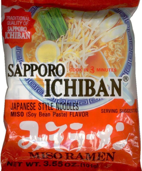 SAPPORO ICHIBAN JAPANESE STYLE NOODLES MISO FLAVOR (image for) SAPPORO ICHIBAN JAPANESE STYLE NOODLES MISO FLAVOR