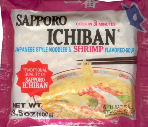 SAPPORO ICHIBAN JAPANESE STYLE NOODLES & SHRIMP FLAVORED SOUP (image for) SAPPORO ICHIBAN JAPANESE STYLE NOODLES & SHRIMP FLAVORED SOUP