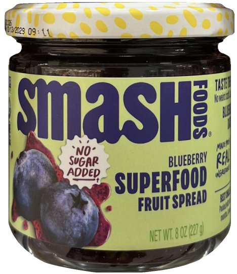 SMASH FOODS SUPERFOODS FRUIT SPREAD BLUEBERRY (image for) SMASH FOODS SUPERFOODS FRUIT SPREAD BLUEBERRY