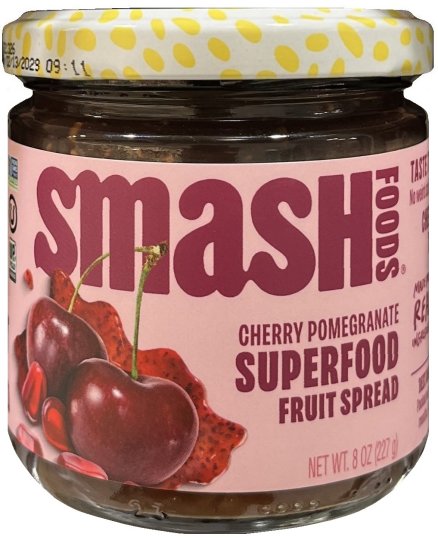 SMASH FOODS SUPERFOODS FRUIT SPREAD CHERRY POMEGRANATE (image for) SMASH FOODS SUPERFOODS FRUIT SPREAD CHERRY POMEGRANATE