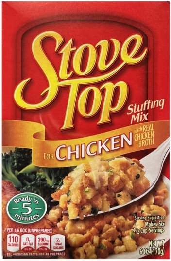 STOVE TOP STUFFING MIX FOR CHICKEN (image for) STOVE TOP STUFFING MIX FOR CHICKEN