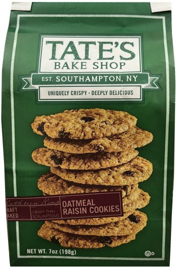 TATE'S BAKE SHOP OATMEAL RAISIN COOKIES (image for) TATE'S BAKE SHOP OATMEAL RAISIN COOKIES