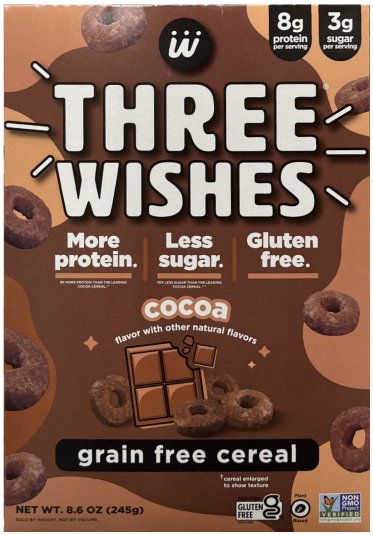 THREE WISHES GRAIN FREE CEREAL COCOA (image for) THREE WISHES GRAIN FREE CEREAL COCOA