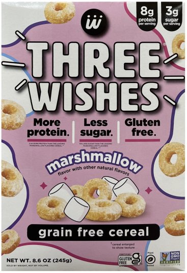 THREE WISHES GRAIN FREE CEREAL MARSHMALLOW (image for) THREE WISHES GRAIN FREE CEREAL MARSHMALLOW
